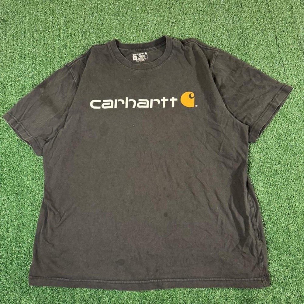 Carhartt Black Logo Graphic T-Shirt XL Loose Fit Short Sleeve Mens Tee